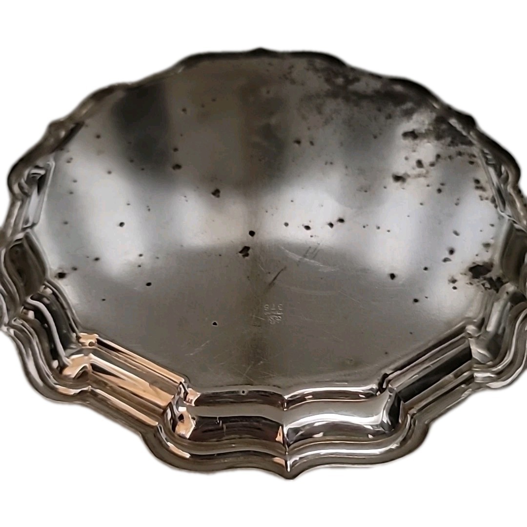 Frank W Smith Sterling Silver 8" Salver Chippendale Tray #378 212 grams