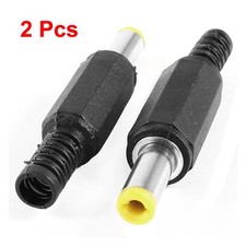 2 Pcs 5.5mmx2.5mm DC Power Cable Male Connector Adapter Black Head