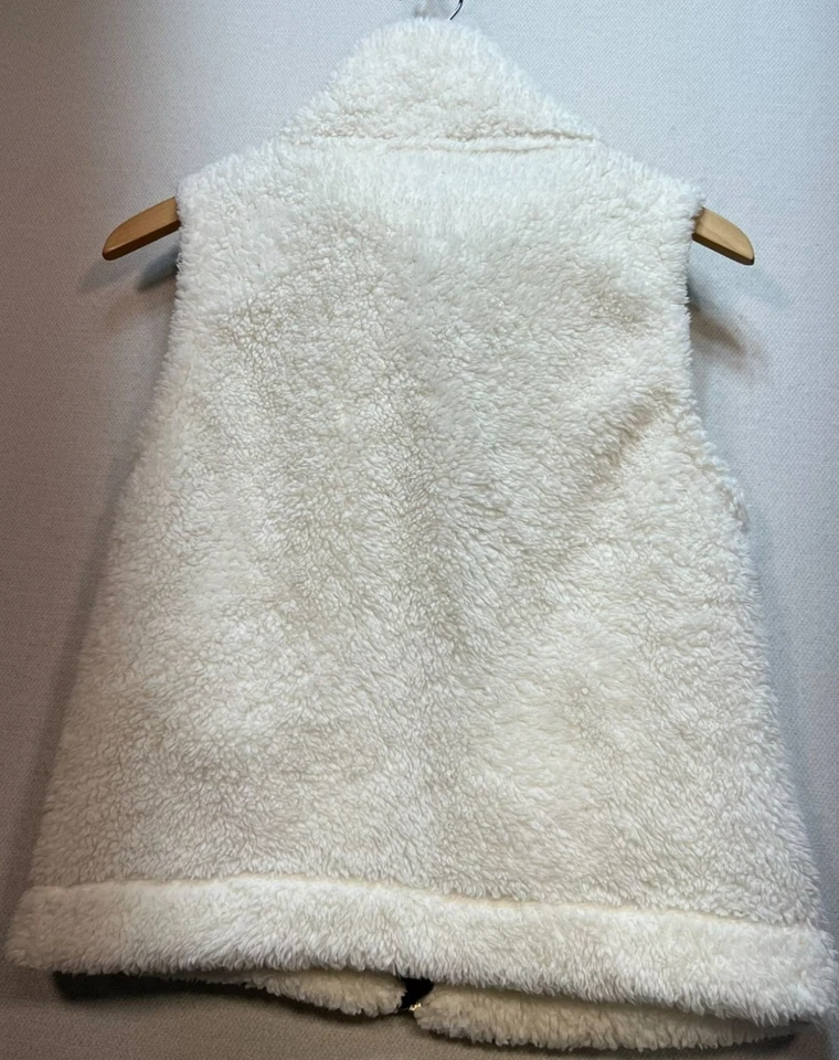 Tommy Hilfiger Mujer Piel Sintética Sherpa Cárdigan Chaleco Cremallera Completa Talla M Blanco Bolsillos Foto 2 de 4