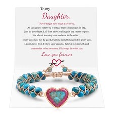 Daughter Gift from Mom Dad Jasper Heart Bracelet for Daughter Birthday Gifts Ide