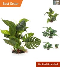Lifelike 13-Inch Aquarium Plastic Plant with Weighted Base for Natural Decor