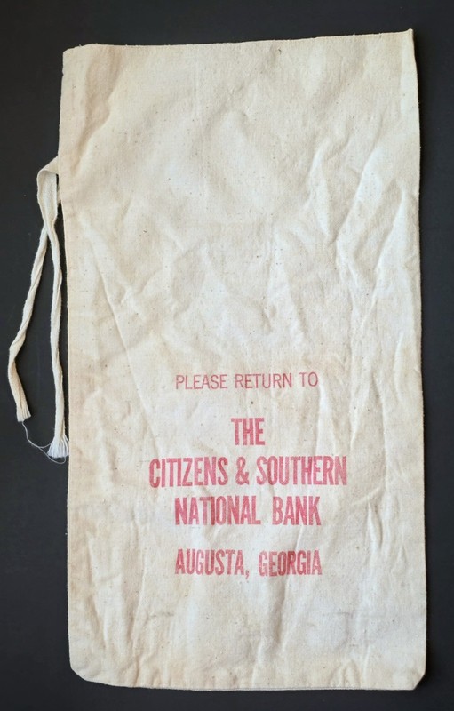 Vintage 9 X 16 Citizens And Southern Coin Bag (circa) 1970
