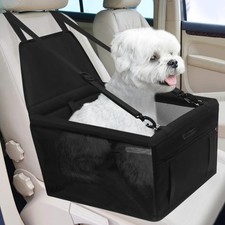 PetsHome Dog Car Seat Foldable Booster Seat, C-Pure Black