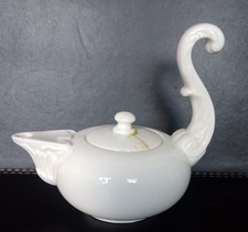 Vintage Unusual Small Teapot - White China