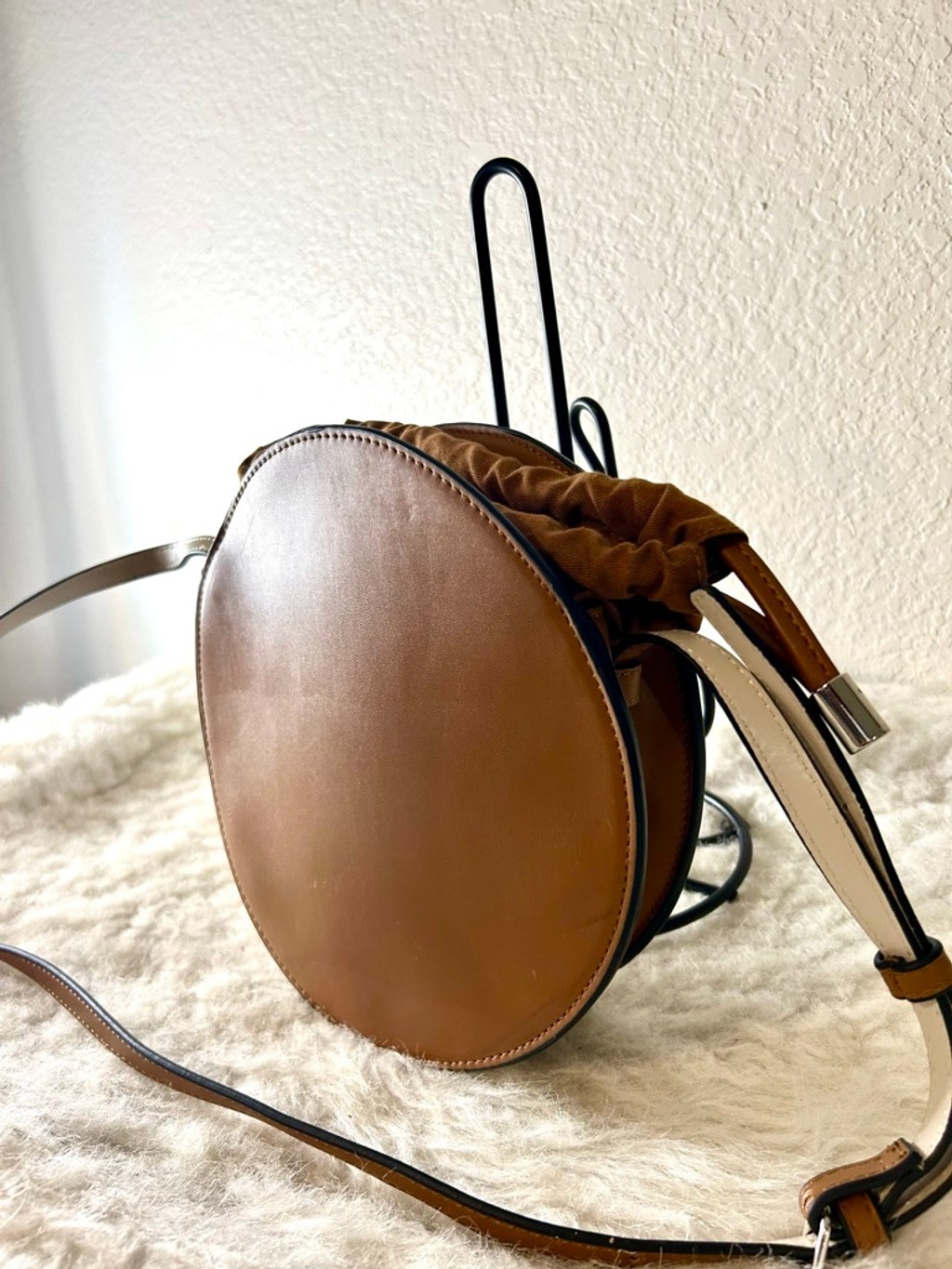 Zara Basic Collection Brown Circle Crossbody Bag - image 2