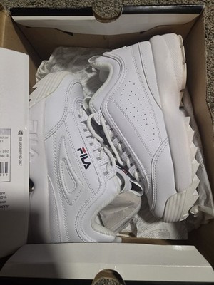FILA Unisex Kids' Disruptor II Sneaker White/Peacoat/Red - FW02945-111