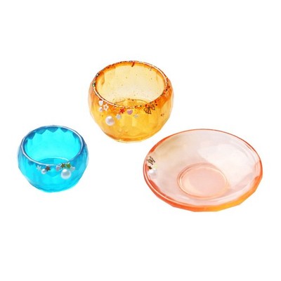  3pcs diy Schüsselschale Silikonform kreativer DIY -Kristall -Drop -Schimmel