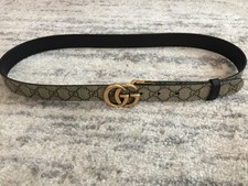 Authentic Gucci GG Supreme Reversible Belt Size 90cm Fits 30-32 Waist