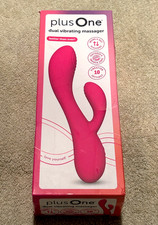 Plus One Dual Vibrating Massager Rechargeable Waterproof Silicone Sealed New NIB