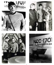 STAR TREK ORIGINAL SERIES TV PHOTO LOT #1 (4) 1967 LEONARD NIMOY MR SPOCK SCI-FI