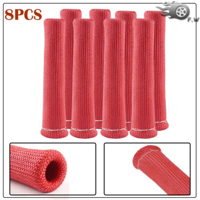 8pcs 2500° Spark Plug Wire Boots Protector Sleeve Heat Shield Cover For LS1/LS2
