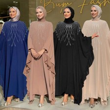 African Abaya Batwing Sleeve Maxi Dress Turkey Islamic Kaftan Long Robes Dubai