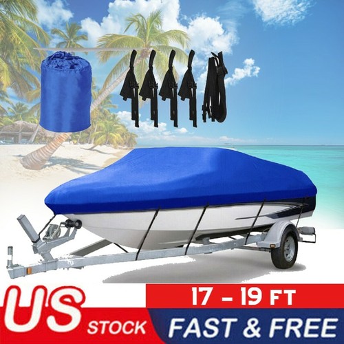 Boat Cover 17 Foot Boat Trailerable Bass Tracker Pro 18 19 Ski Runabout Winter eBay