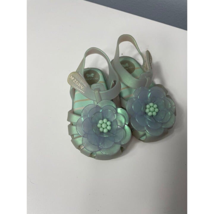 Zaxy Mint Green Flora Sandals Mini Melissa Scent Jelly Sandals Toddler Baby Sz 6