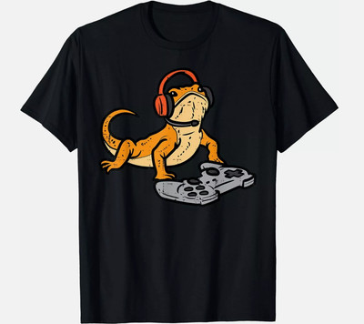Bearded Dragon Video Gaming Funny Gamer Animal Gift Unisex T-Shirt, Gift Idea