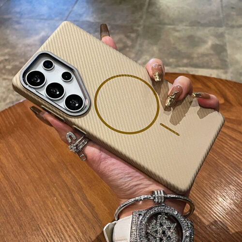 For Samsung Galaxy S25 Plus S24 Ultra Magnetic MagSafe Case Carbon Fiber Pattern - Picture 6 of 14