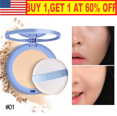 SACE LADY Natural Pressed Powder Foundation Silk Soft Mist Powder Long-lasting