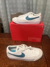 NEW Nike Blazer Low ‘77 (GS) White Aquamarine Size 6Y * Women’s 7.5 * DA4074-122