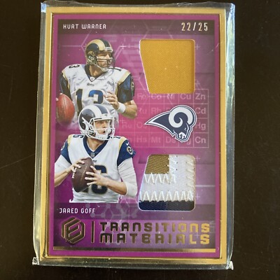 2018 Panini Elements Football Transitions Materials /25 Kurt Warner/Jarod Goff