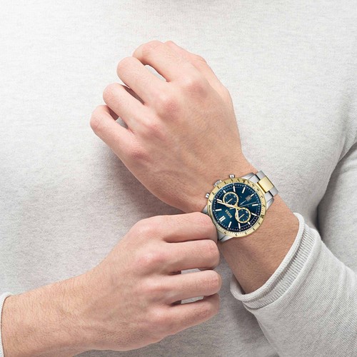 GENUINE NEW HUGO BOSS MENS HB 1514163 ALLURE SILVER GOLD WATCH -2Y WARRANTY - Picture 4 of 6