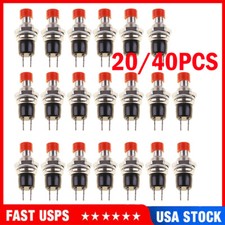 20/40PCS Lockless Momentary ON/OFF Push button Red Mini Switch PBS-110