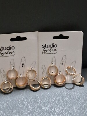 2 X SUPERDRUG STUDIO CHUNKY RING MULTIPACK Small 