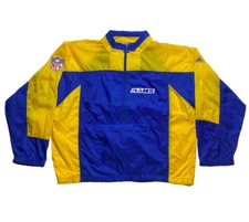 Vintage 80s 90s Apex One Los Angeles Rams Packable Windbreaker Jacket 1/2 Zip XL