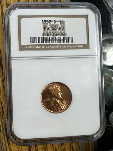 1952 D Wheat Cent NGC MS 66 RD