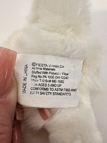 Fiesta Pequeño Peluche Blanco Gatito Gatito Gatito Ojos Azules Peluche Juguete - Imagen 9 de 10