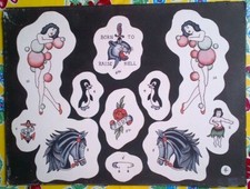 ORIGINAL BOB HEYMAN SHEET FROM TATTOO LEGEND BERT GRIMM'S LONG BEACH SHOP