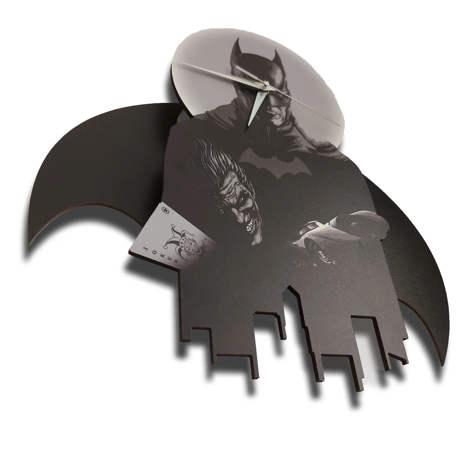 Reloj de Pared Batman Superhéroe Ala Oscilante Reloj Mejor Regalo para Niños y Fans de Murciélagos Foto 3 de 4