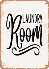 METAL SIGN - Laundry Room - Vintage Rusty Look