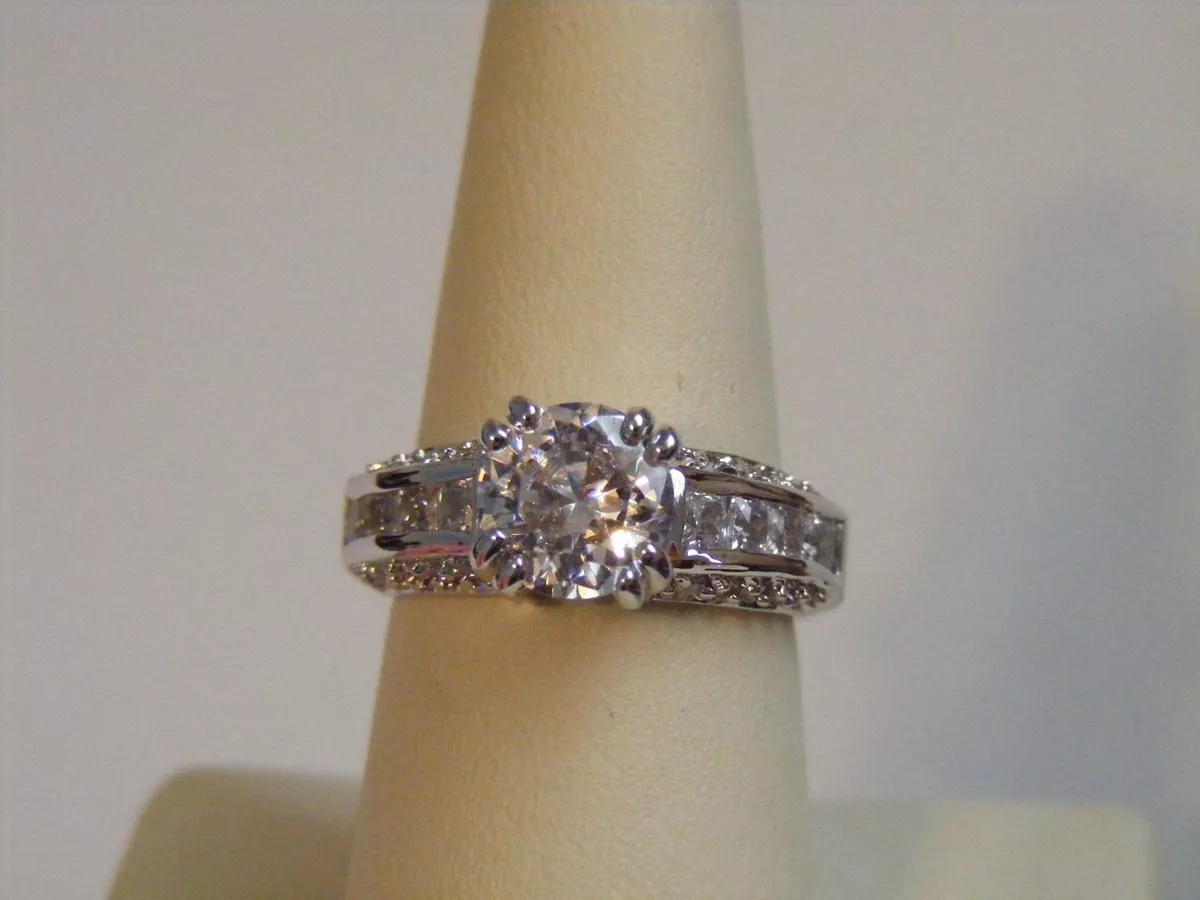 Rhodium engagement shop rings