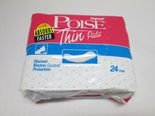 Vintage 1995 Depend Poise Thin Pads 24 Pads Sealed Package New USA Made