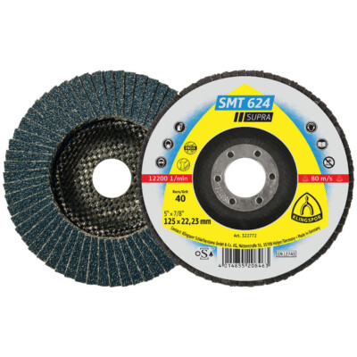 KLINGSPOR Schleifmopteller SMT 624 Supra 125x22.23 mm K40 Fächerschleifscheibe