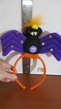 FLASHING LIGHTS Purple  Black WACKY BAT HEADBAND HEADPIECE Halloween Accessory