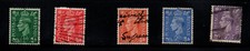 King George VI Definitives 5 Used Stamps See Description for details My Ref 4187