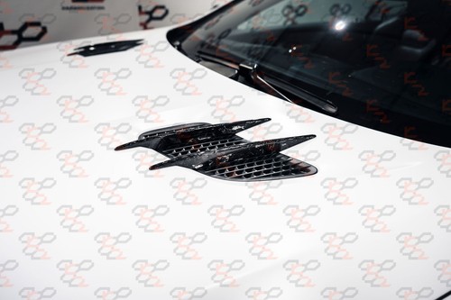 R231 Mercedes SL Forged Carbon Fiber Hood Vent Fins Grill Bonnet Louvers - Picture 3 of 11