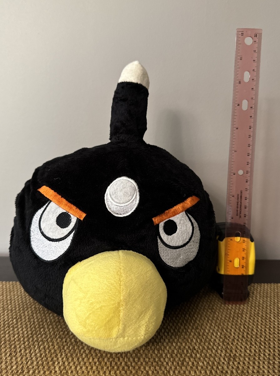 Angry Birds 11 inch Black Bomb White Dot Plush Rare Commonwealth