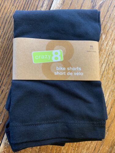 Crazy 8 Solid Black Bike Shorts Size XL (14) 95% Cotton, 5% Spandex - Afbeelding 1 van 3