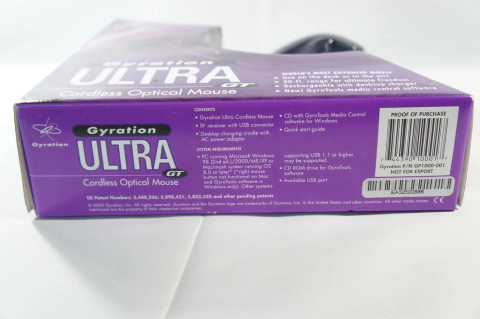 Gyration Ultra GT Cordless 30 Ft Wireless Optical Air Mouse, Brand New Sealed - Image 4 of 4