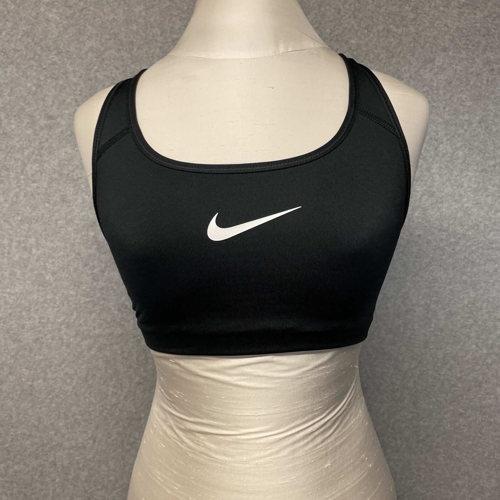 Nike Sports Bra Womens Small Workout Activewear Support Lightweight Drifit Black-image