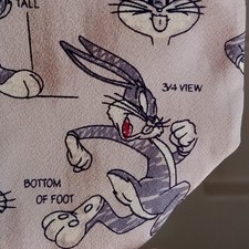 Vintage 1994, 100  Silk Mens Tie Hand Made, Warner Brothers Bugs Bunny Creation