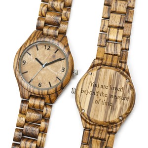 Custom Wood Watch Engraved Personalized Wooden Watch 