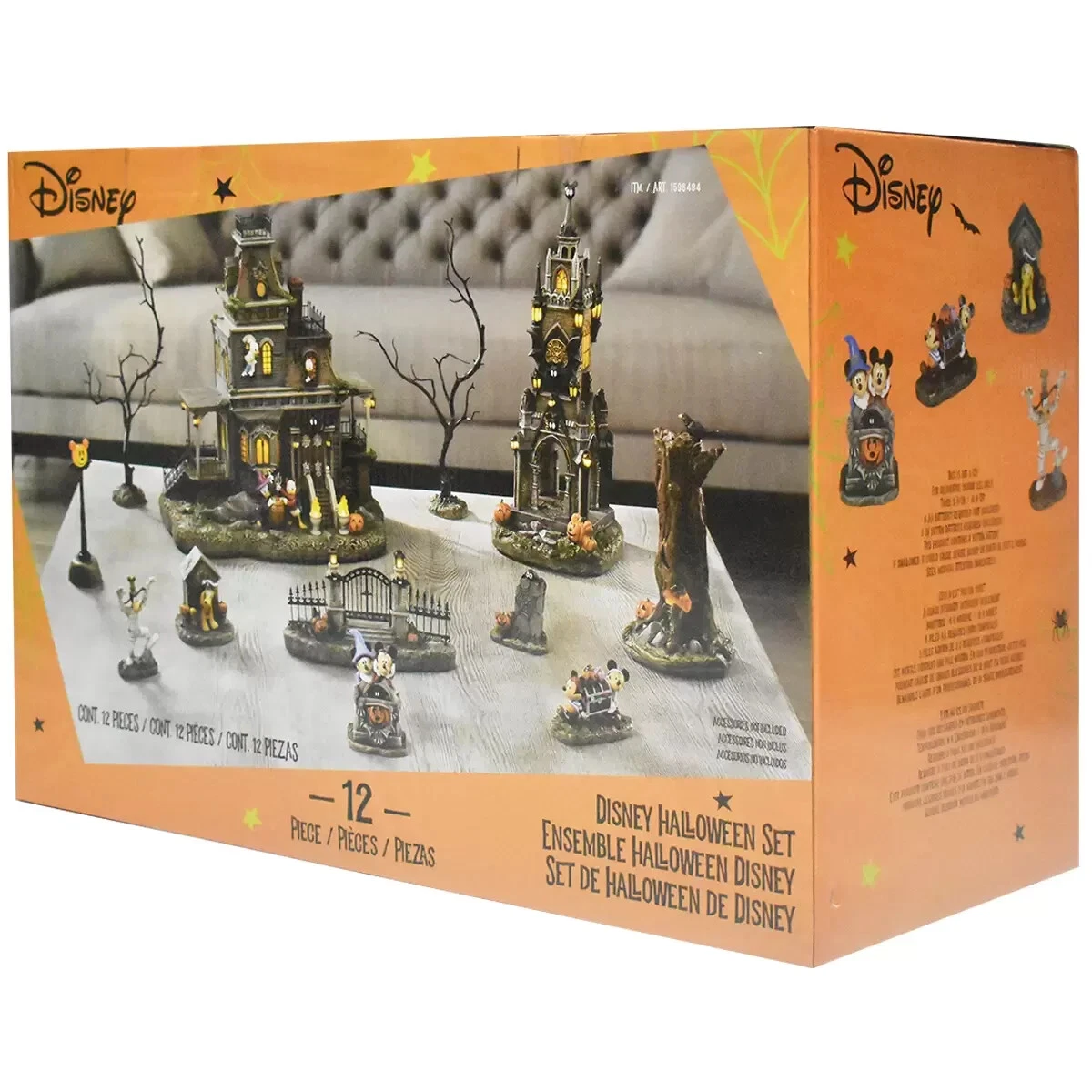 Disney Halloween Mickey Mouse and Friends Music and Lighted Village Set