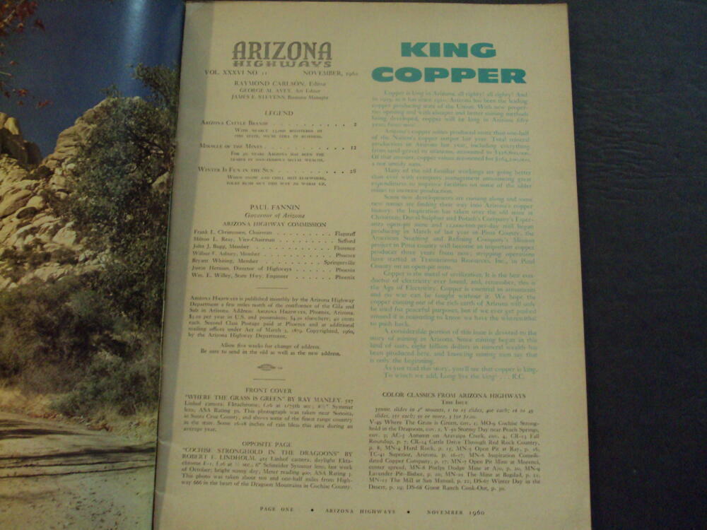 Arizona Highways Nov 1960 ID:60418