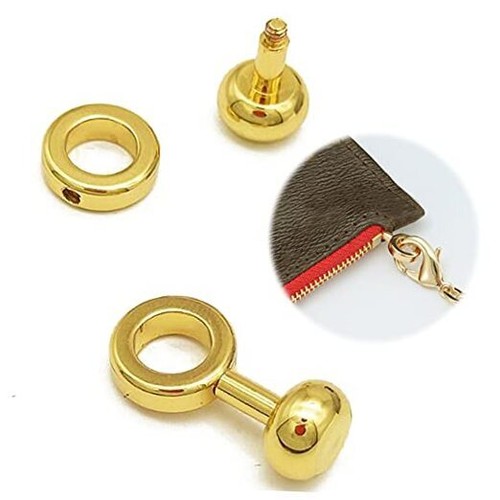 2 Stck. Messing Kugelbolzen Nieten O/D Ring für Leder Umhängetasche Handarbeit, klein - Bild 4 von 7