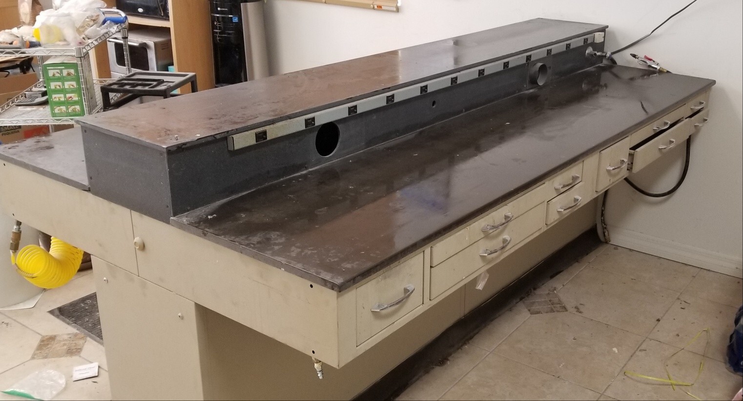 DENTAL LAB BENCHES, BLACK MARBLE BENCHES ,GOOD CONDITION,DENTAL LAB