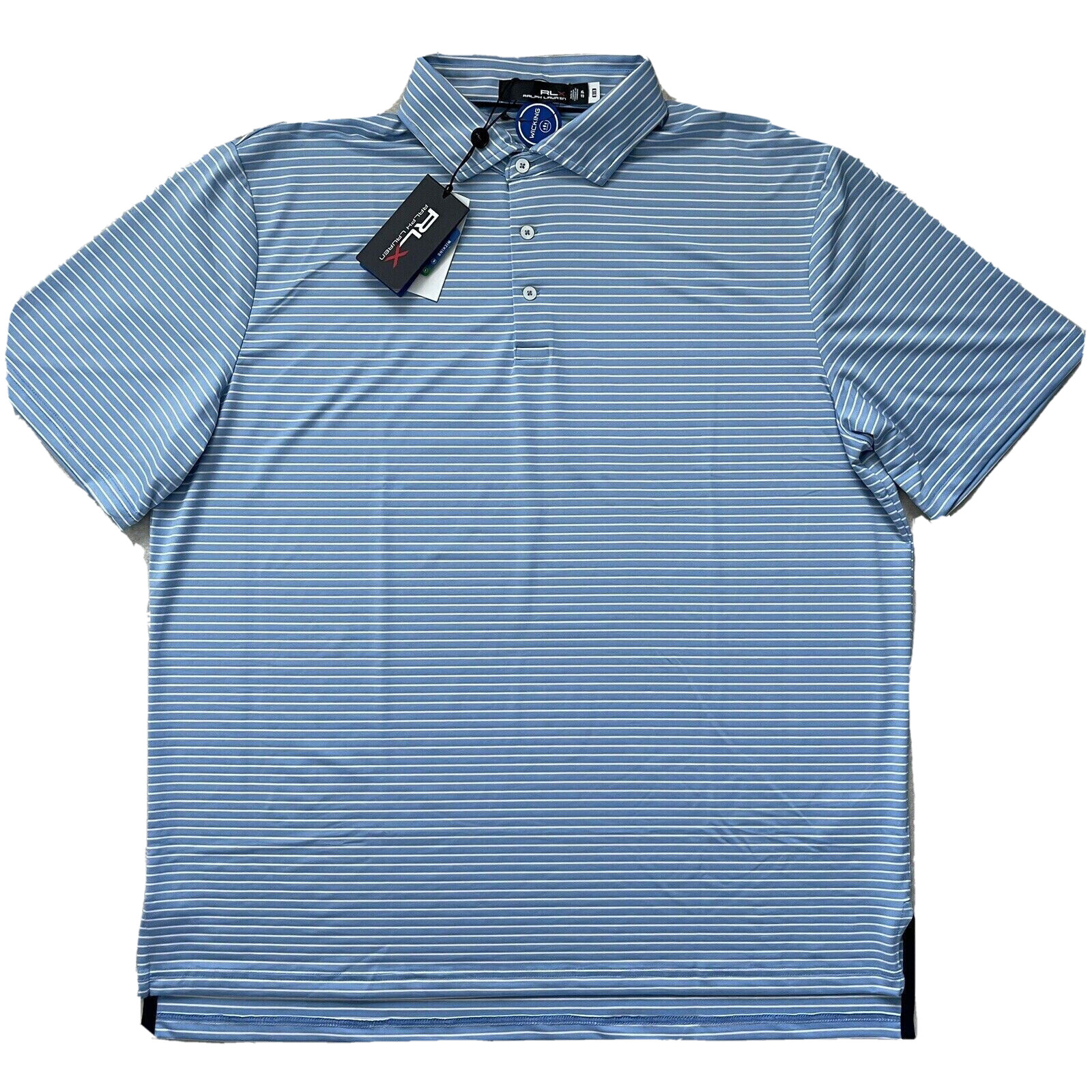 $110 Мужская рубашка поло в полоску с коротким рукавом для гольфа Ralph Lauren RLX, синий, XXL