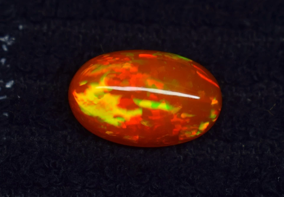6.90 Carat Natural Ethiopian Honeycomb Fire Orange Opal Cabochon Gemstone, - Image 2 of 4